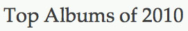 Top albums 2010