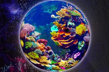 Watermelon Boy - The Wow Signal album cover: a colorful planet with corals in the background